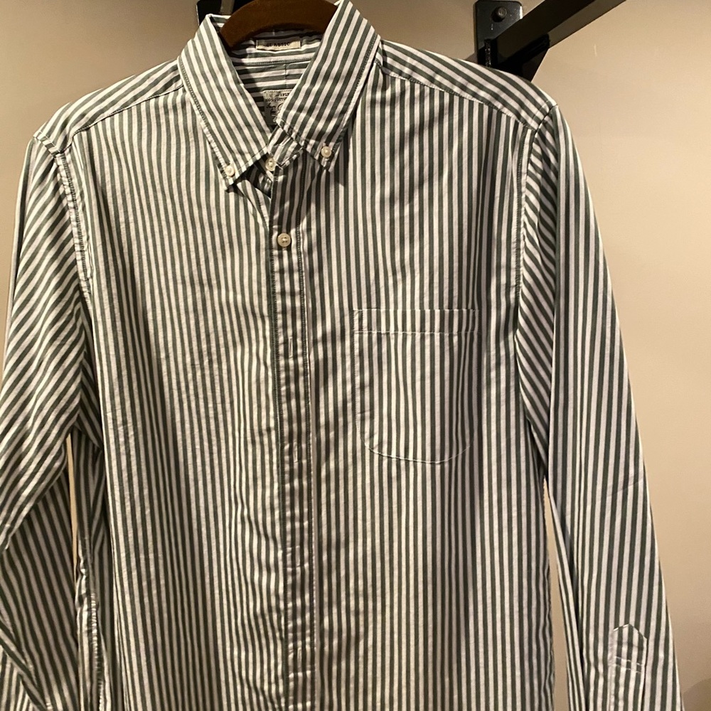 J. Crew striped button down dress shirt.
